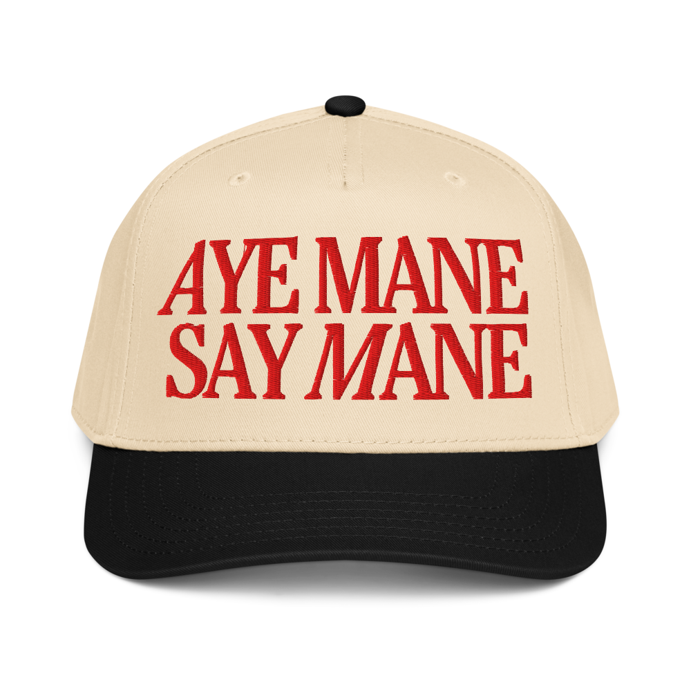 AYE MANE SAY MANE Mid-Profile Baseball Cap - Red/Black