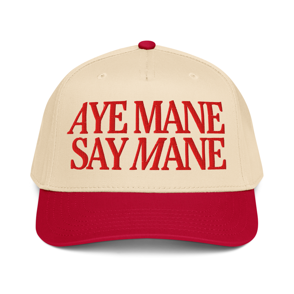 AYE MANE SAY MANE Mid-Profile Baseball Cap - Red/Red
