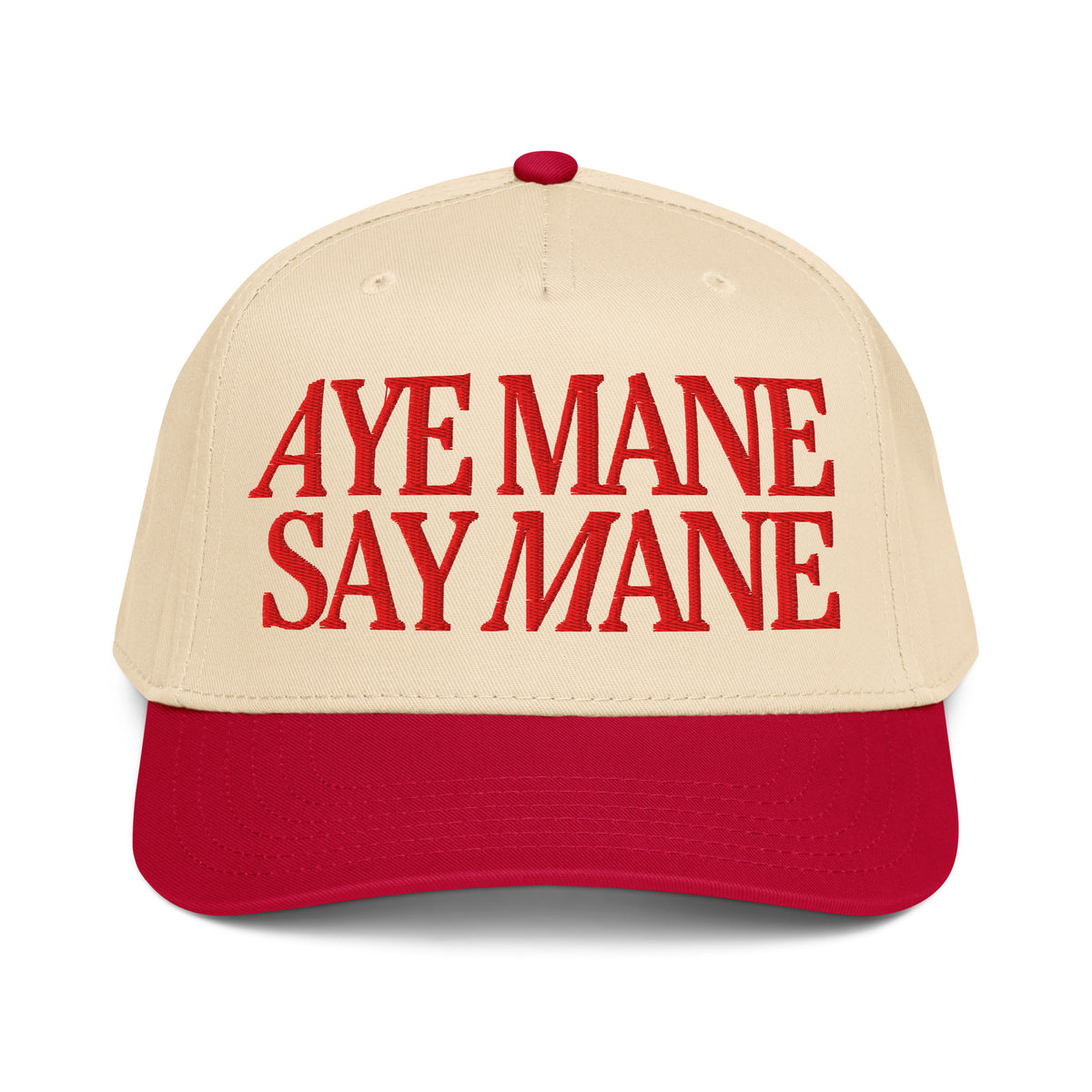 AYE MANE SAY MANE Mid-Profile Baseball Cap - Red/Red